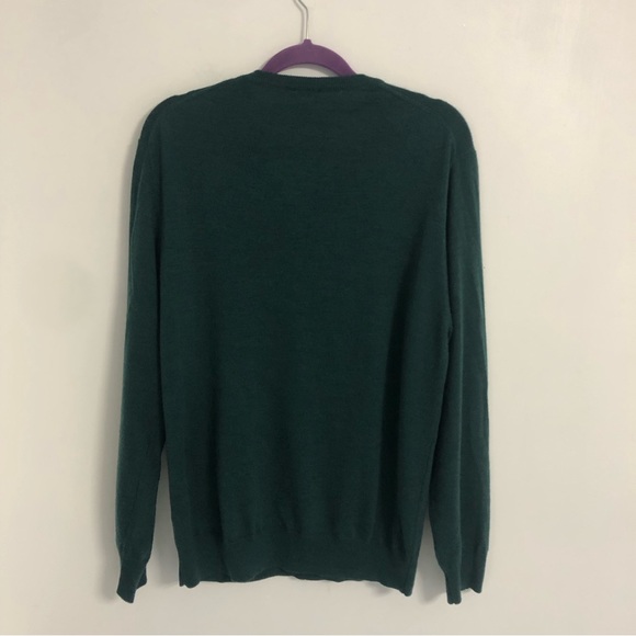 JOS. A. BANK Men Green V-Neck Long Sleeve Pullover Sweater XL 100% Merino Wool - Picture 5 of 8
